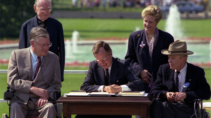 Photo of the Americans with Disabilities Act in Washington DC.